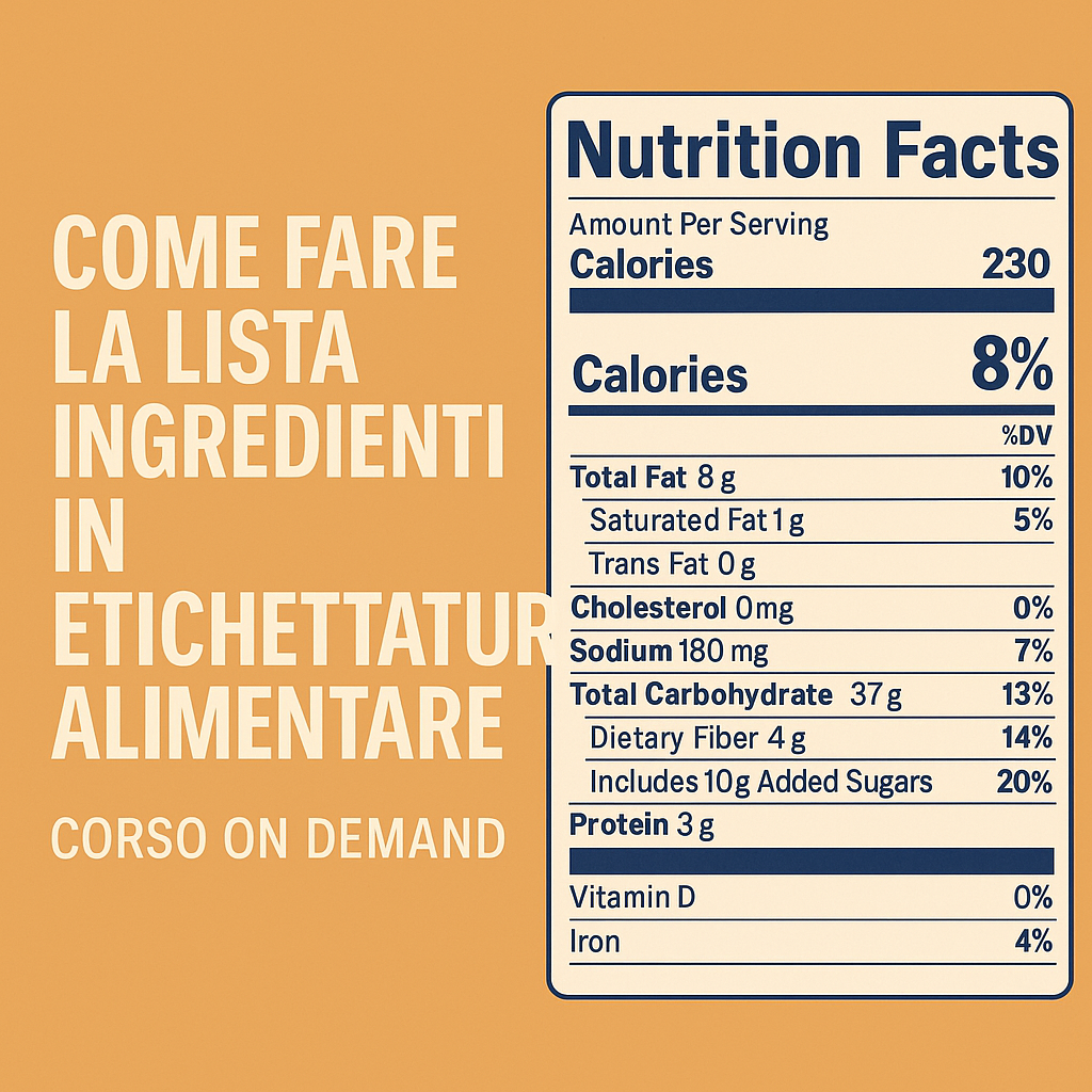La lista degli ingredienti. Sai Come farla?