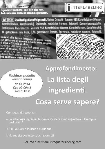 La lista degli ingredienti. Sai Come farla?